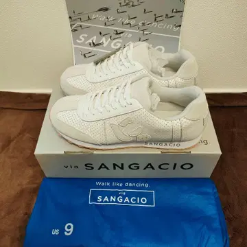새상품 SANGACIO 스니커즈 27cm 화이트 천연 가죽 덤 포함!