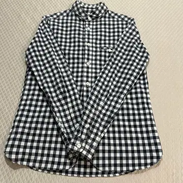 maillot 마이요 라운드 칼라 체크 셔츠 일본제 코튼 린넨