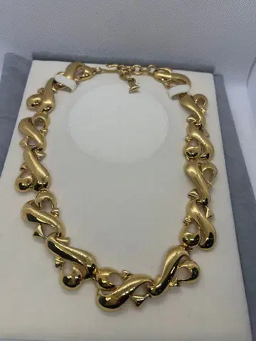 골드 유선형 링크 목걸이