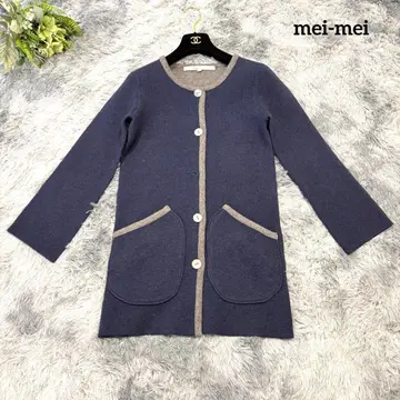 [ 하자품 ] mei-mei 캐시미어 100% 니트 가디건 네이비