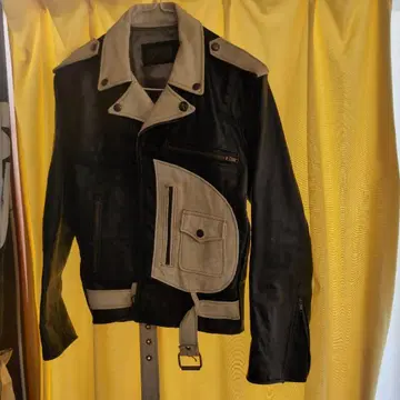 가죽 자켓 라이더 스타일 블랙과 베이지