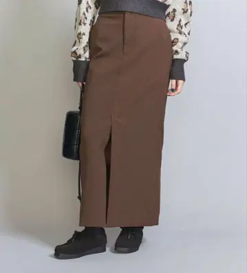 BEAUTY&YOUTH 리사이클 폴리에스테르 더블 크로스 타이트 스커트