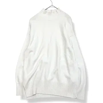 유나이티드 애로우즈 고급 울 캐시미어 하이넥 니트 루즈핏 F 화이트 계열