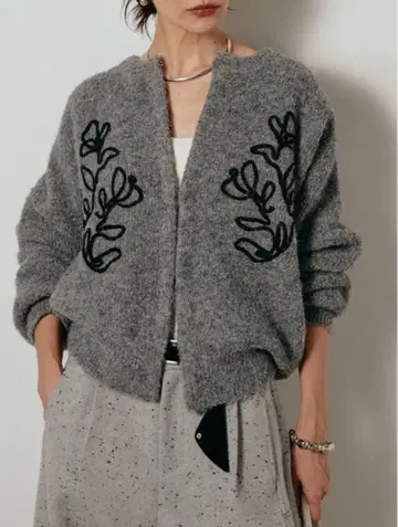 테이프 자수 니트 가디건 그레이/esica 에시카 같은 형태