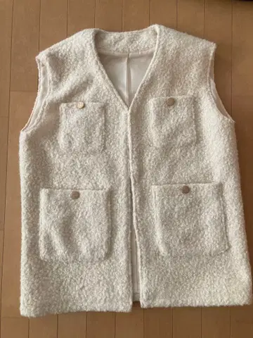 화이트 보아 베스트 사이즈 F