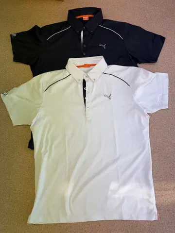 PUMA 피케 셔츠 블랙 화이트 세트