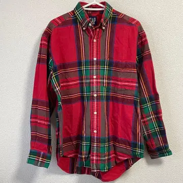 올드 갭 1990년대 체크 무늬 네이비 택