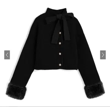 당일 발송 GRL 리본 펄 버튼 퍼 니트 가디건[lt150]