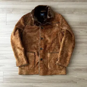 페이크 무스탕 코트 속기모 카멜 브라운