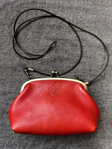 천연 가죽 Le Chien 가마구치 숄더 미니백