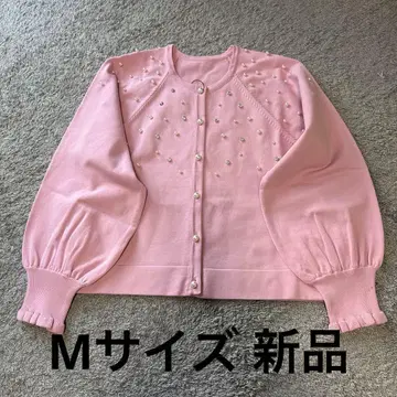 앤드러브 &LOVE 진주 보석 스펀디쉬 니트 가디건 핑크 새상품