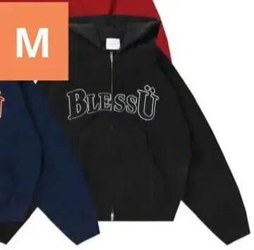 블레스유 bless u 지퍼 후드티 블랙 M 사이즈