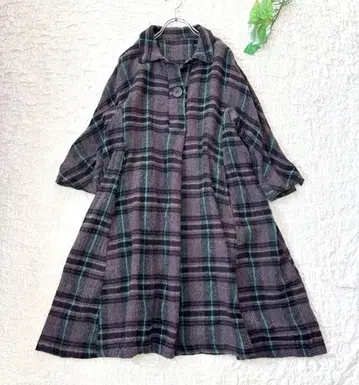 파티클라르*울 100% 체크 무늬 A라인 원피스