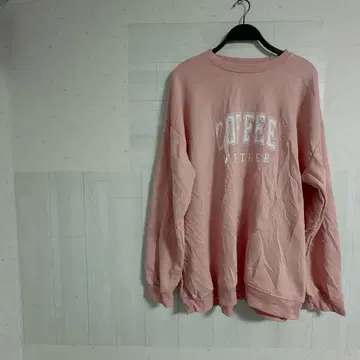 커피 웨더 프린트 스웨트 셔츠 [ 4XL ] 핑크
