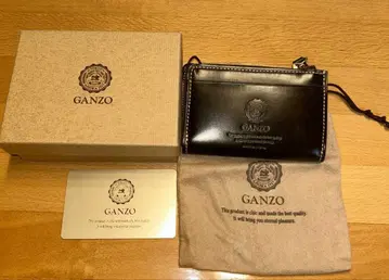 간조 천연 가죽 L자형 지퍼 동전 지갑 카드 케이스 다크 브라운