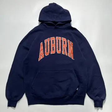 90s 러셀 USA제 풀오버 후드티 L 네이비 칼리지 로고 7565