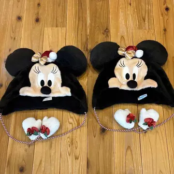 미니 마우스 산타 모자 장갑 세트