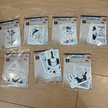 제일복권 드래곤볼 40th I상 시계 부품 스티커 7종 묶음 판매