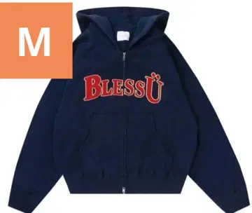 블레스유 bless u 지퍼 후드티 네이비 M 사이즈