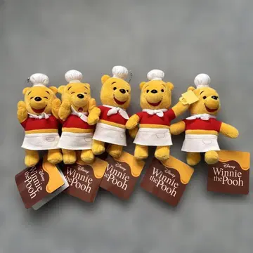 곰돌이 푸 셰프 봉제 인형 5체 세트