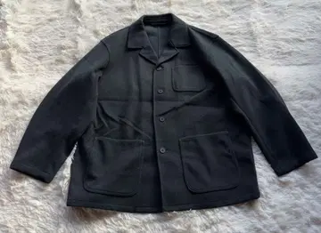 다크 그린 니트 멜톤 커버올 자켓 XL