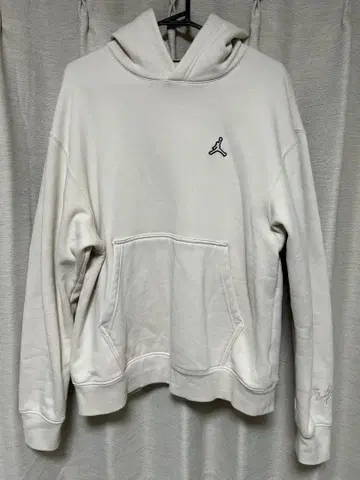 화이트 후드티 MJ 사인 자수