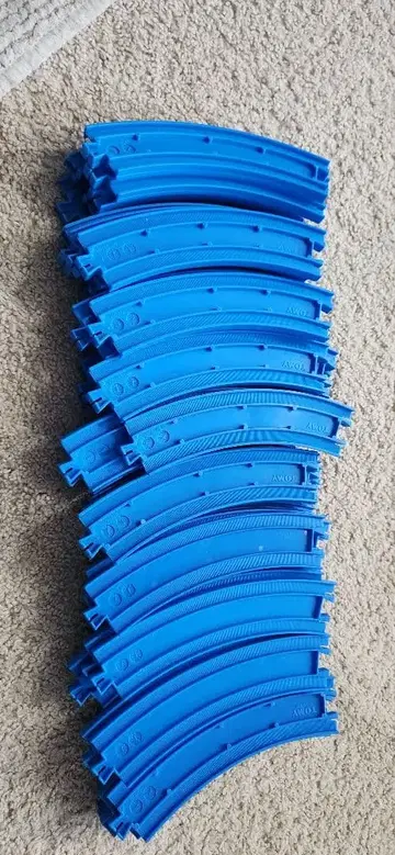 프라레일 커브 레일 파랑 50개 세트