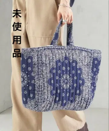 미사용품 SHIPS MALUS: 반다나 퀼팅 빅 토트 백