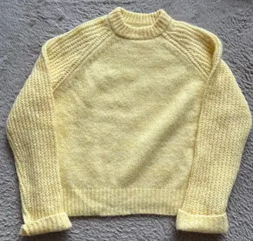 ZARA 래글런 슬리브 니트 스웨터 S 연한 옐로우 컬러