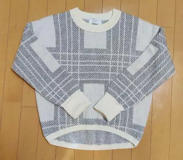 SLOBE IENA 모헤어 혼방 격자 패턴 니트 코쿤 실루엣