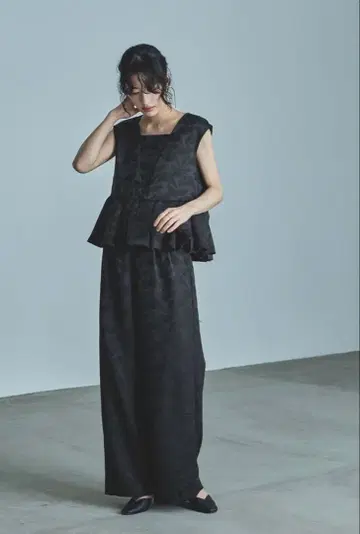 niana 페플럼 셋업 드레스 와이드 팬츠 팬츠 드레스