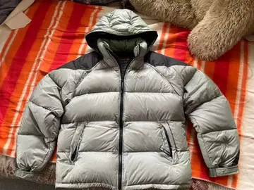 MILLET 후드 부착 다운 자켓 그레이