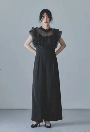 niana 프릴 하이웨스트 와이드 팬츠 드레스