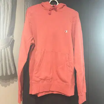 Champion 핑크 후드 부착 후드티 M