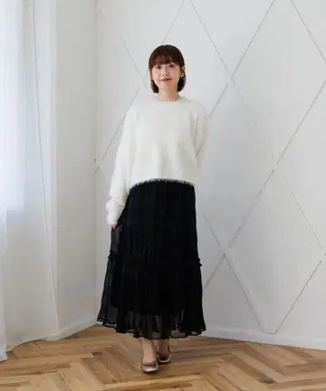 새상품 flower 이터널 플리츠 스커트 블랙