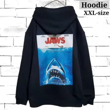 [ 새상품 ] JAWS 포스터 후드티 블랙 4