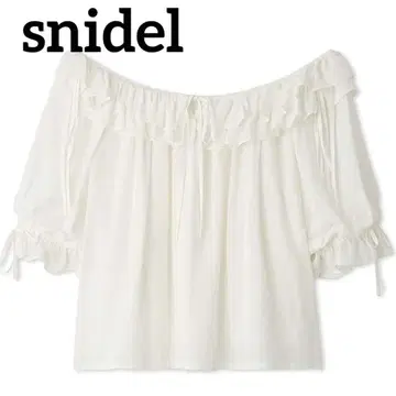 [스나이델] 오프숄더 블라우스 화이트 프릴 프리 사이즈