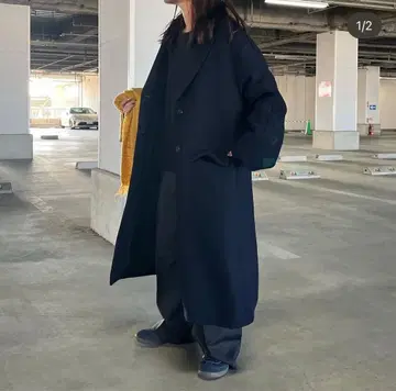 ZARA 자라 네이비 체스터 코트 오버 사이즈