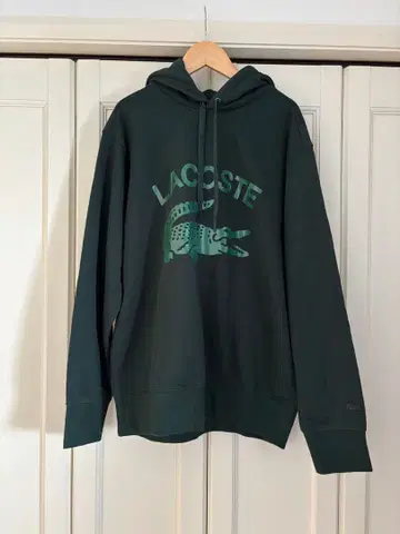LACOSTE 다크 그린 후드티 US M