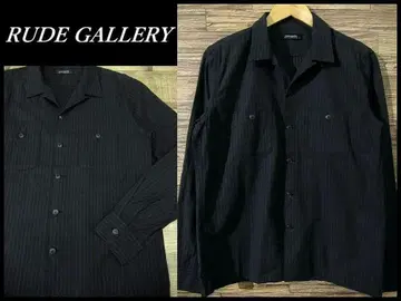 새상품급 루드 갤러리 오픈 카라 섀도우 스트라이프 박스형 셔츠