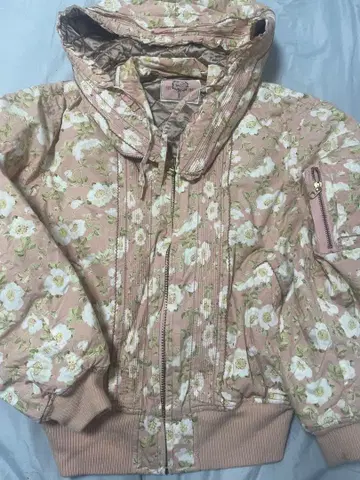 핑크하우스 강아지 장미 패턴 블루종