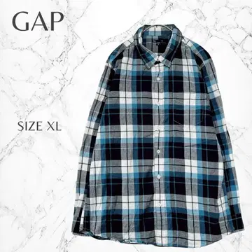갭 성숙 캐주얼 레이어드 러프 쿨 체크 무늬 셔츠 XL
