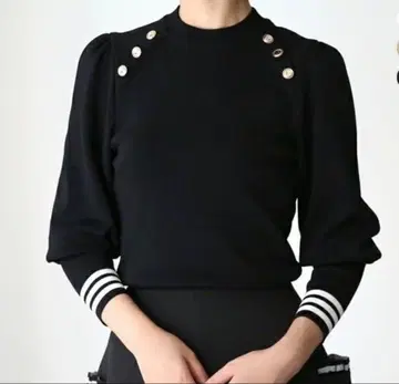 BORDERS at BALCONY 줄리엣 숄더 탑 골드 단추