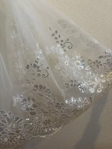 웨딩 베일 꽃무늬 자수