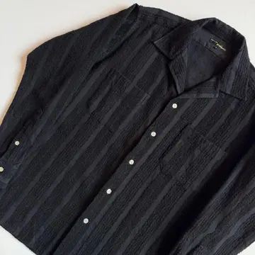 MOJITO 모히토 앱생 셔츠 코튼 울 파일 스트라이프 M