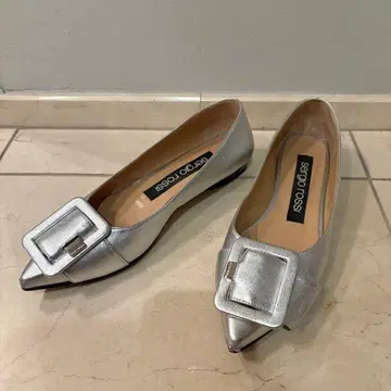 sergio rossi 실버 플랫슈즈 22.5cm