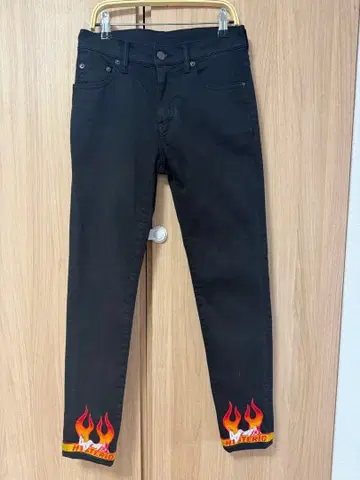 hysteric glamour 파이어 자수 블랙 데님 S 사이즈
