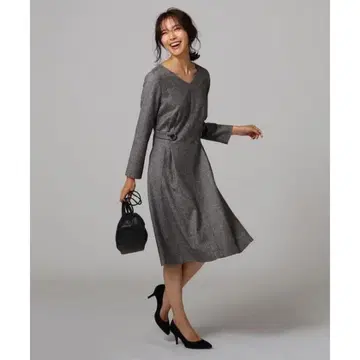 새상품급 언타이틀 멜란지 스트레치 트위드 원피스 그레이 계열