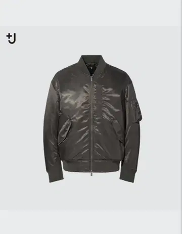 UNIQLO +J 하이브리드 다운 MA-1 블루종 그레이 L