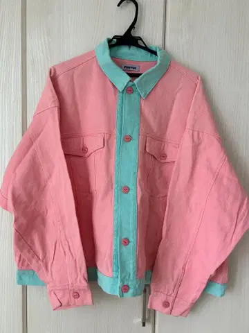 PUNYUS 데님 자켓 핑크 민트